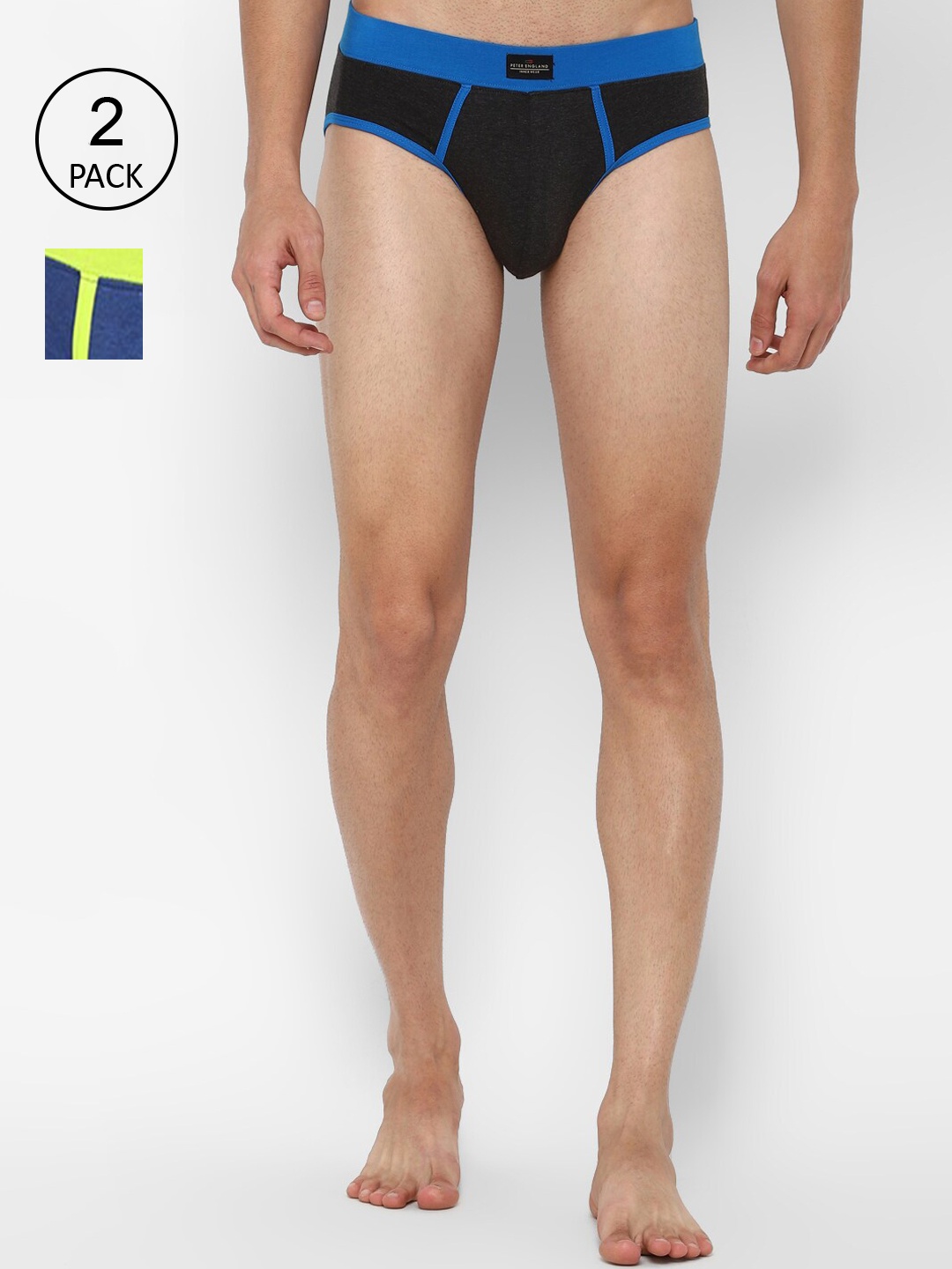 

Peter England Men Pack Of 2 Printed Basic Briefs, Black