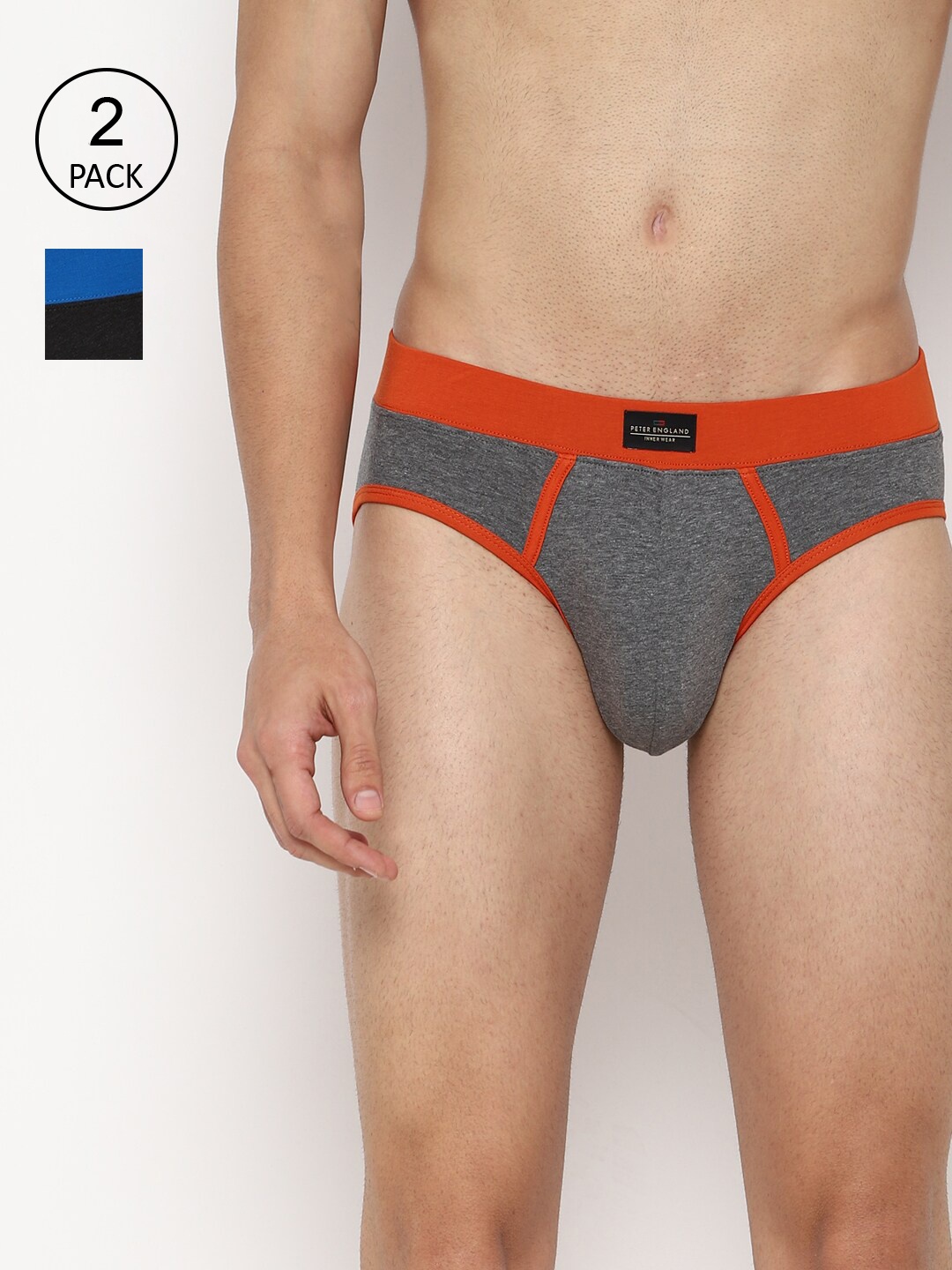 

Peter England Men Pack of 2 Grey & Black Briefs PIWBBKGM9146010N