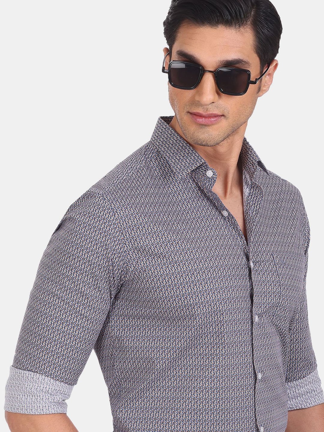 

Arrow Sport Men Navy Blue Slim Fit Printed Casual Shirt