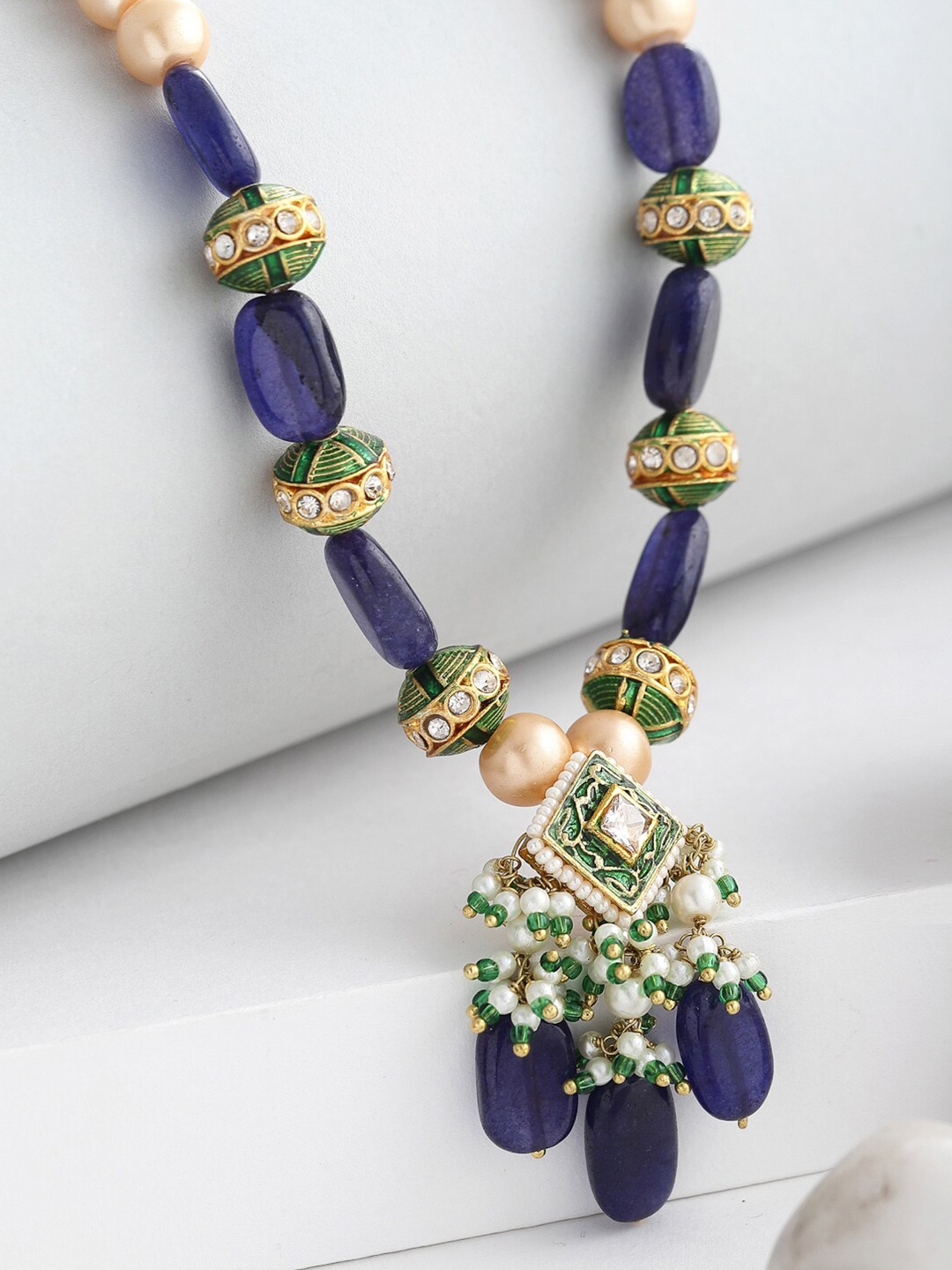 

DUGRISTYLE Gold-Toned & Blue Sterling Silver Gold-Plated Necklace