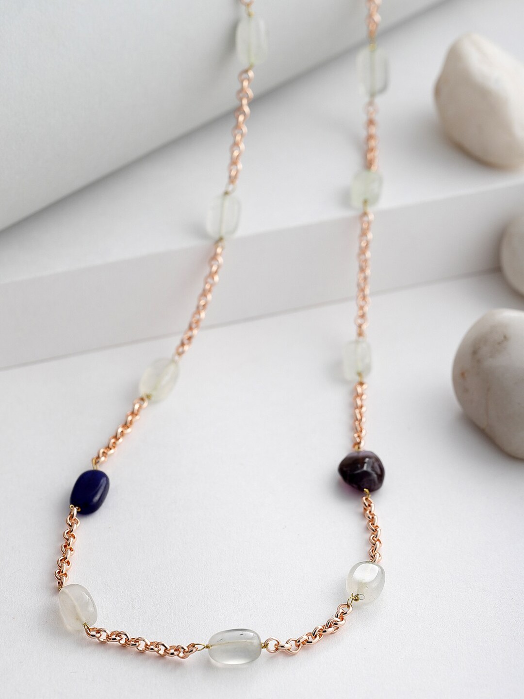 

DUGRISTYLE Rose Gold & Red Sterling Silver Necklace