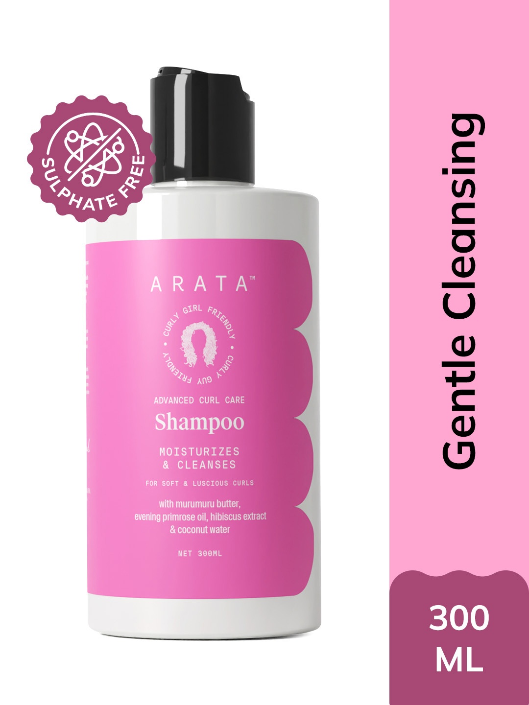 

ARATA Advanced Curl Care Shampoo for Soft & Luscious Curls - 300 ml, Pink