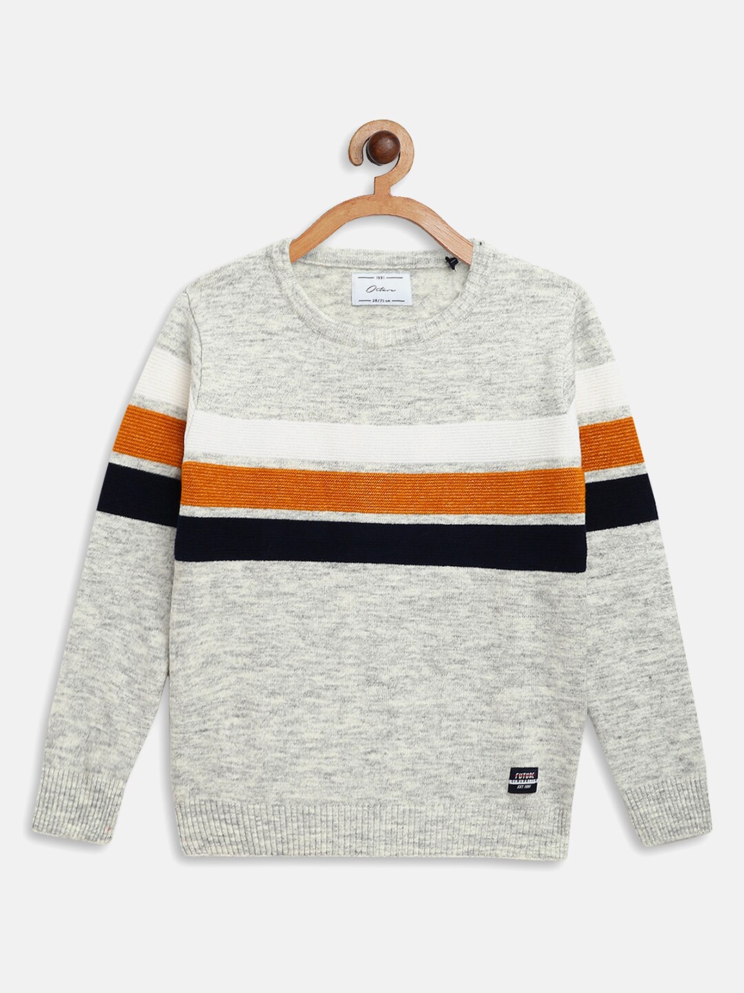 

Octave Boys Grey & Black Striped Acrylic Pullover