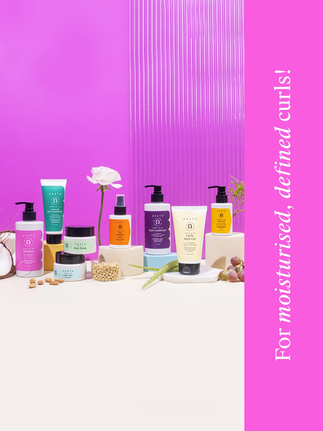 

ARATA Advanced Curl Care Vegan Complete Regime Hair Care Kit, Multi