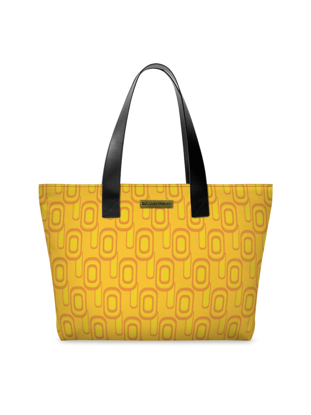 

DailyObjects Yellow Geometric Printed Tote Bag