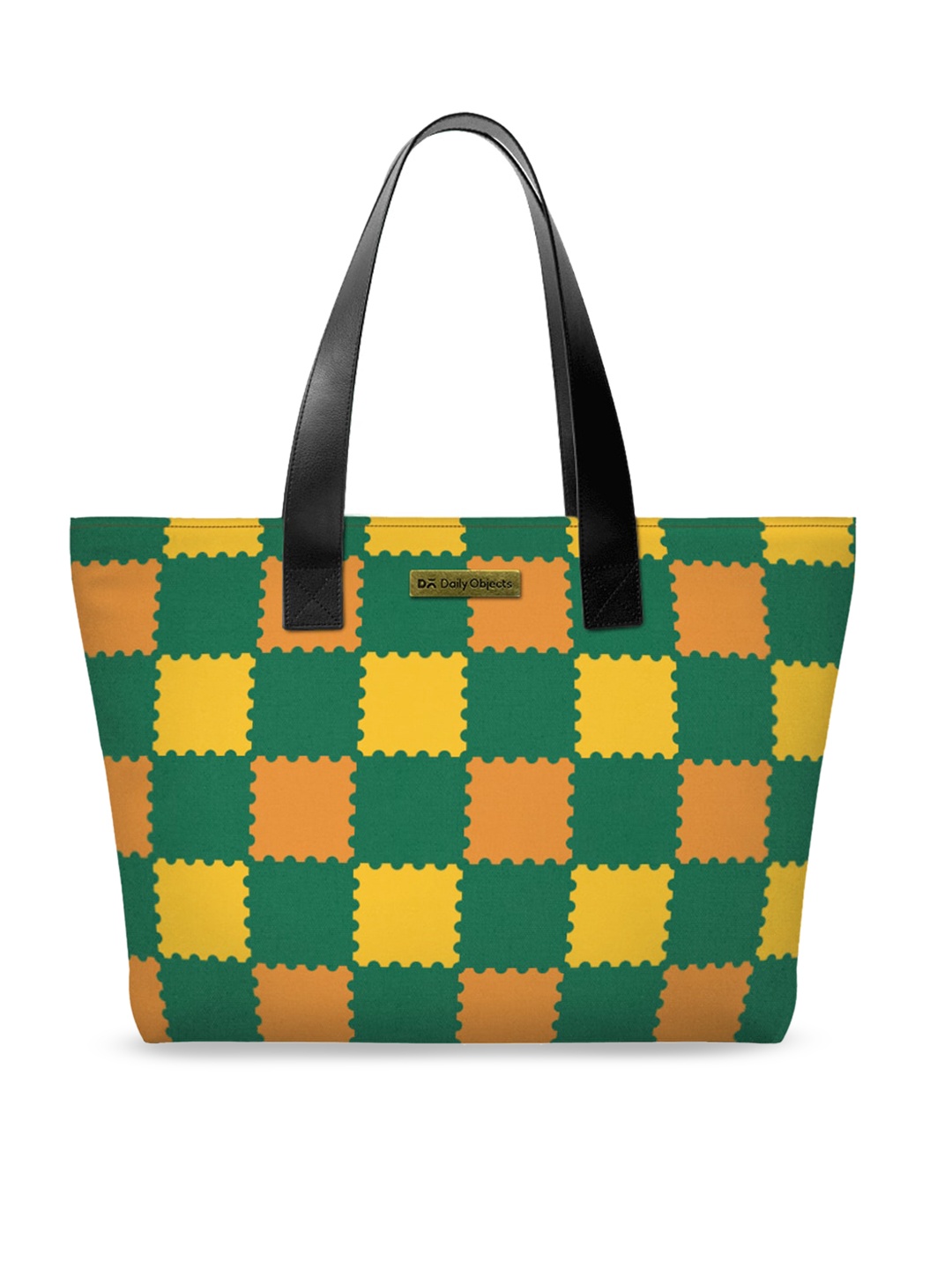 

DailyObjects Multicoloured Geometric Checkerboard Fatty Shopper Tote Bag, Multi