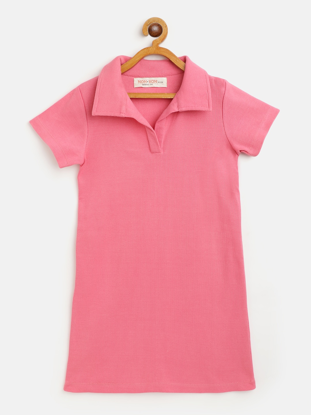 

Noh Voh - SASSAFRAS Kids Pink Ribbed T-shirt Dress