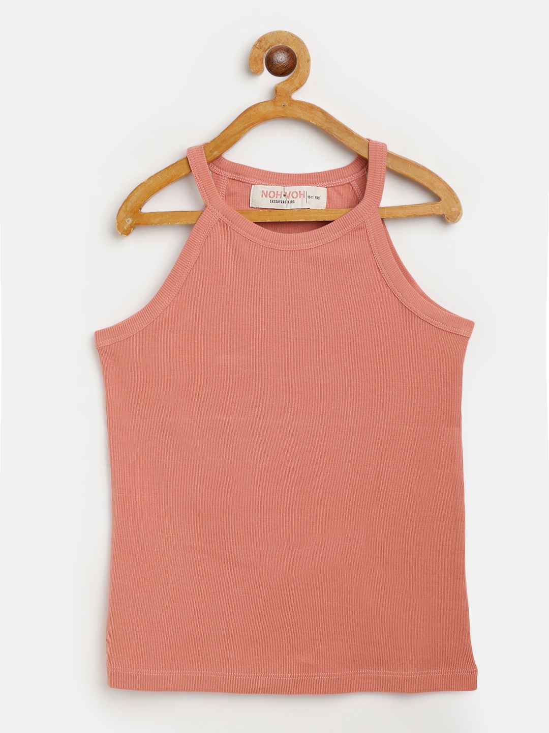 

Noh Voh - SASSAFRAS Girls Coral-Coloured Crop Tank Top