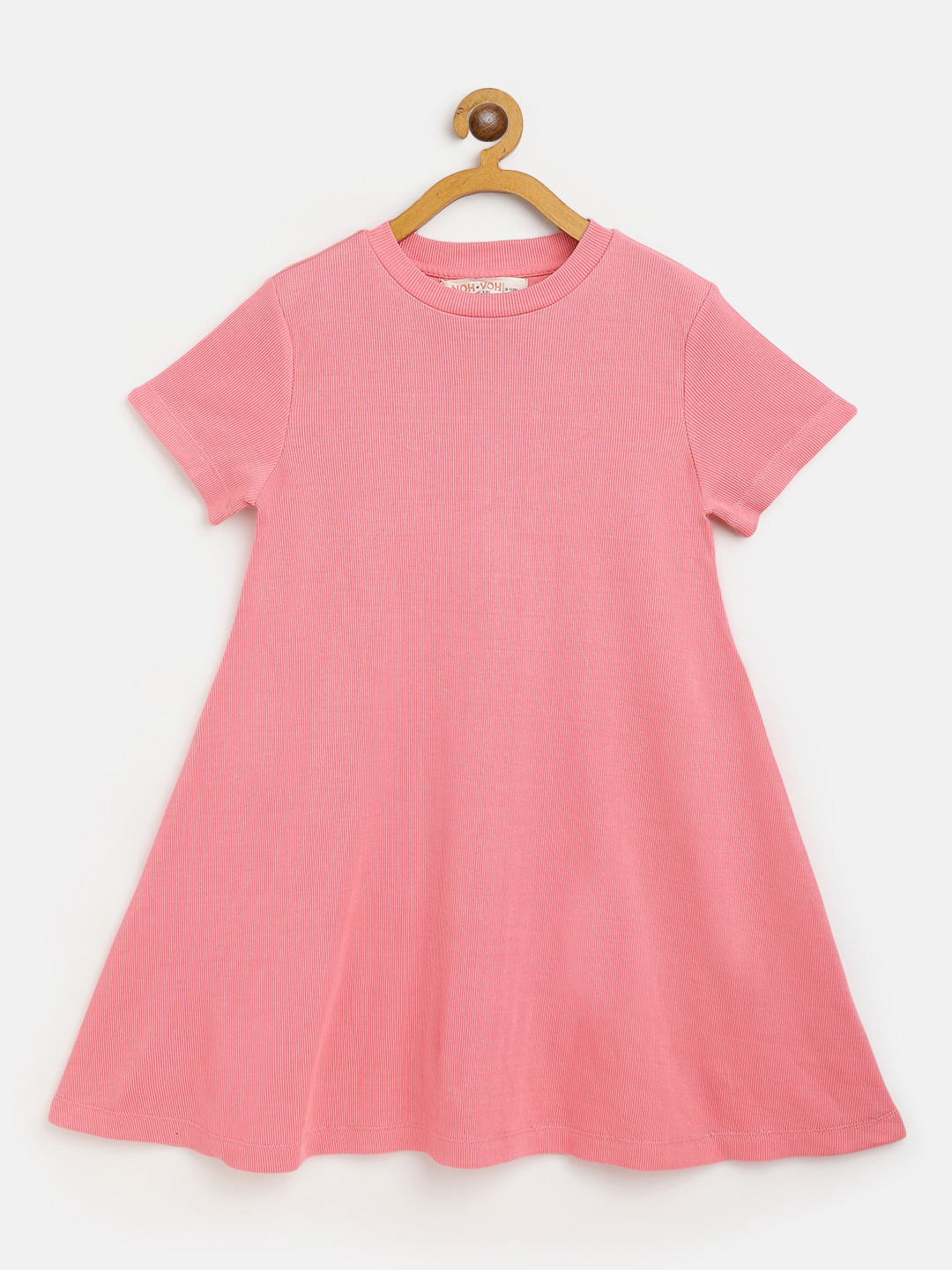 

Noh Voh - SASSAFRAS Kids Pink Ribbed A-Line Dress