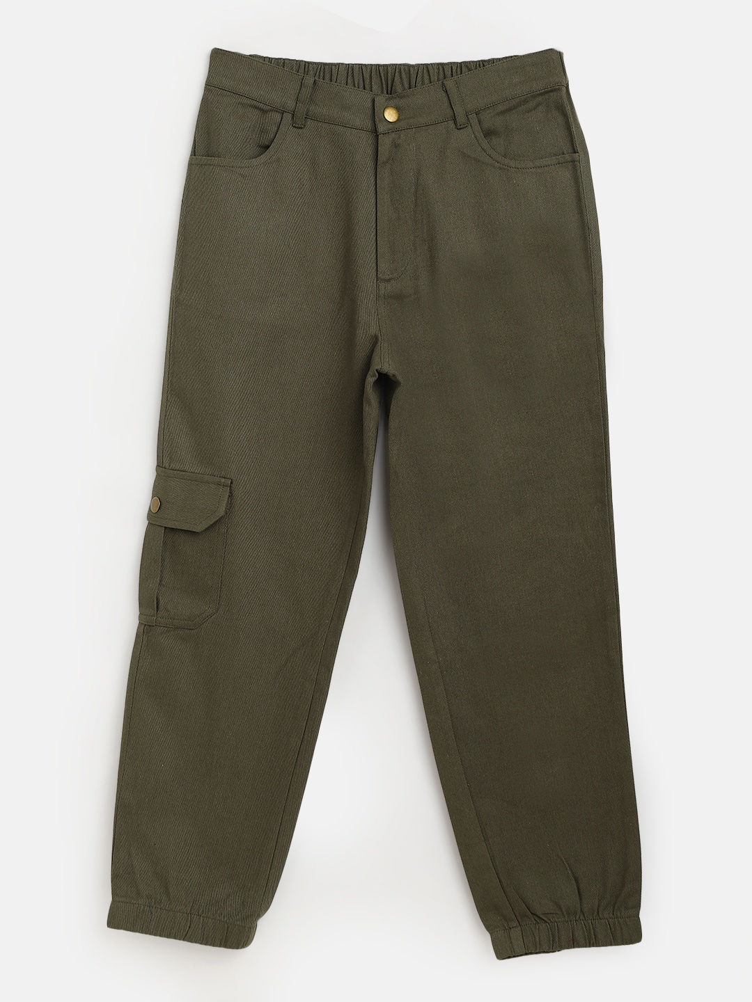 

Noh Voh - SASSAFRAS Kids Girls Olive Green Easy Wash Joggers Trousers