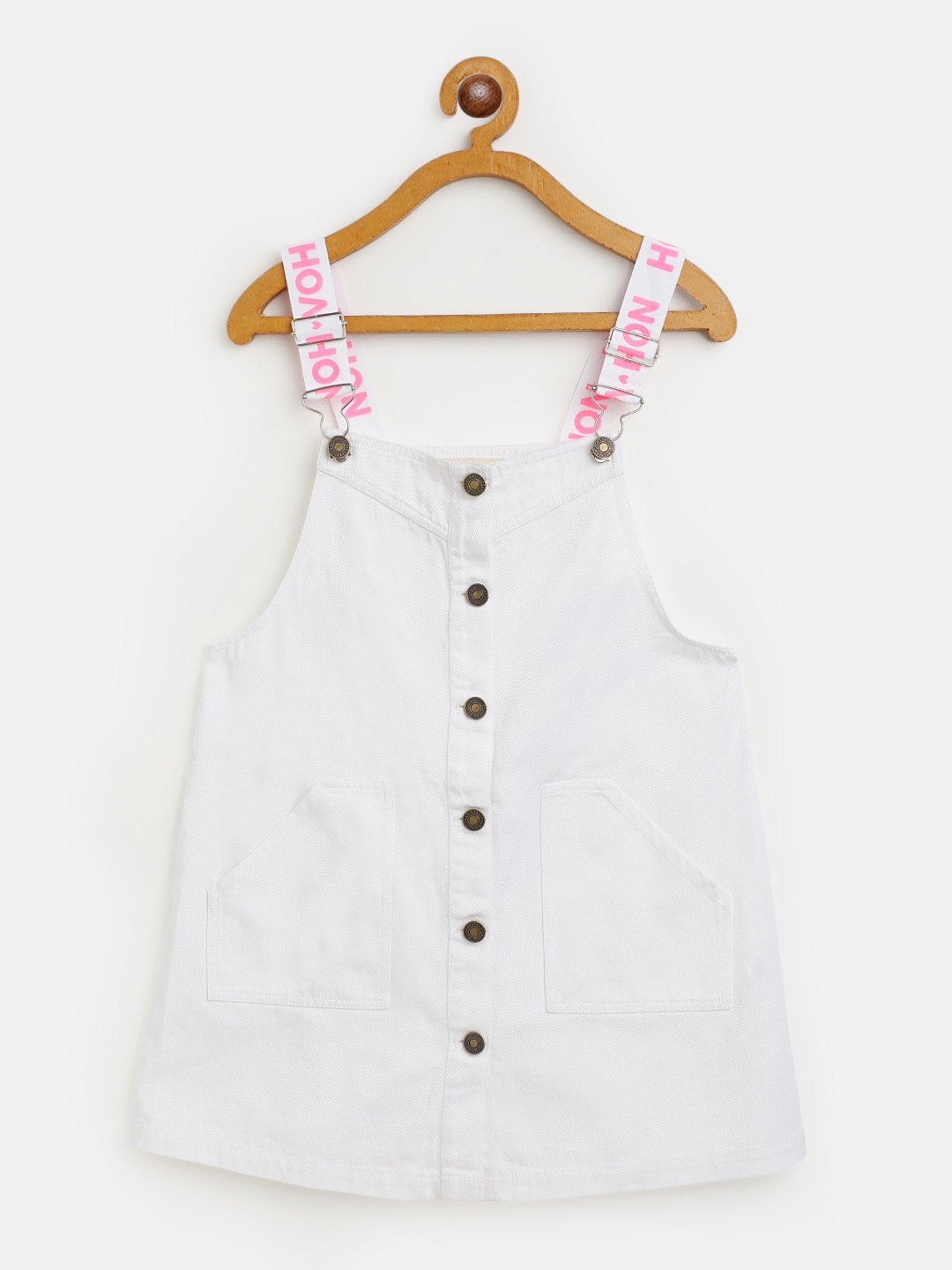 

Noh Voh - SASSAFRAS Kids White Twill Pinafore Dress