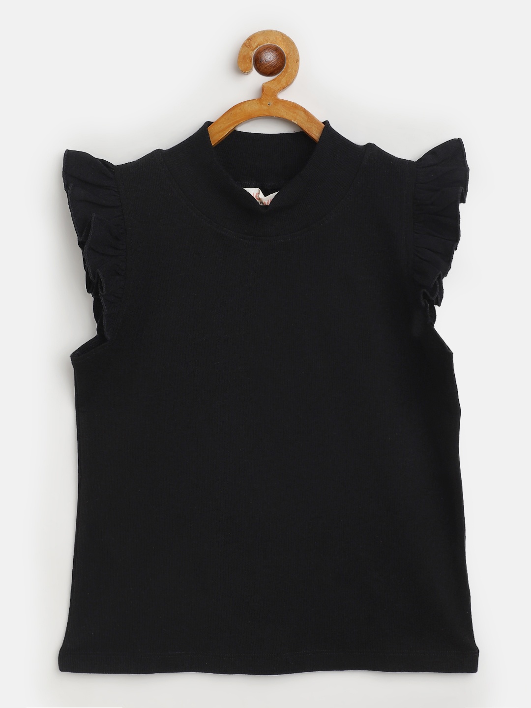 

Noh Voh - SASSAFRAS Girls Black Ribbed Crop Top