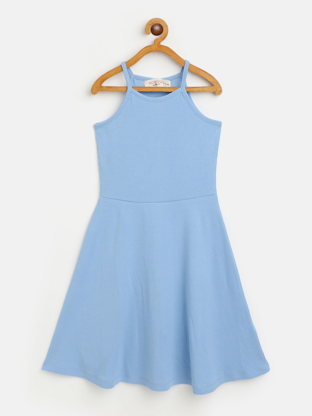 

Noh Voh - SASSAFRAS Kids Blue Ribbed A-Line Dress