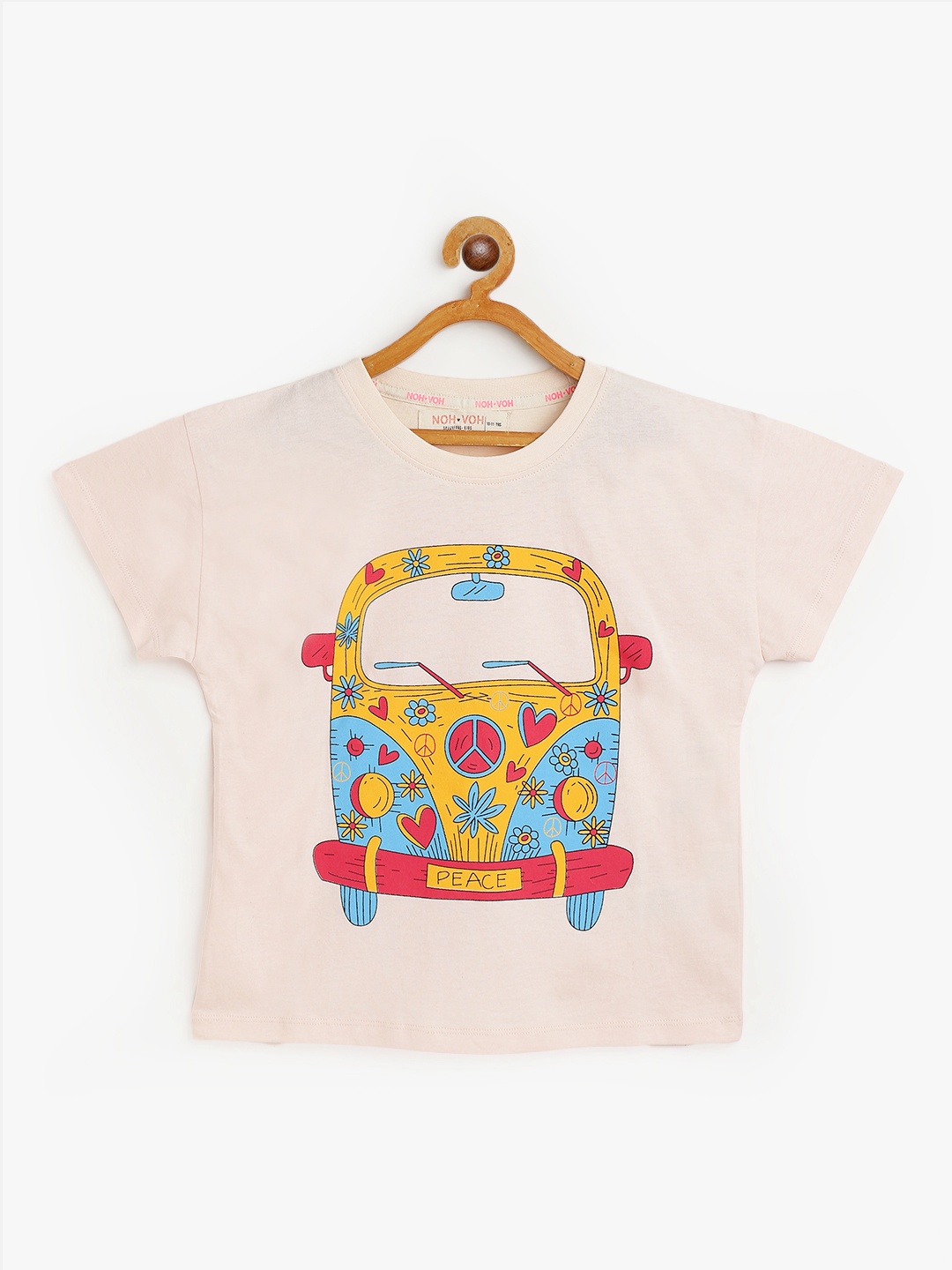 

Noh Voh - SASSAFRAS Kids Girls Cream-Coloured Printed T-shirt