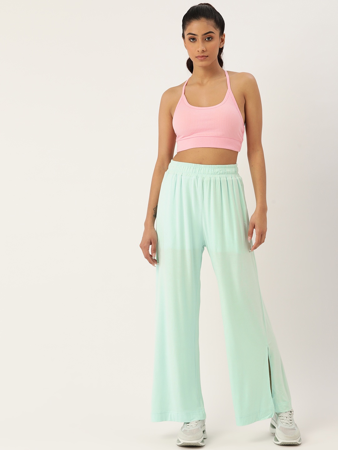 

KICA Women Pink & Blue Solid Cotton Bra & Yoga Flow Pants