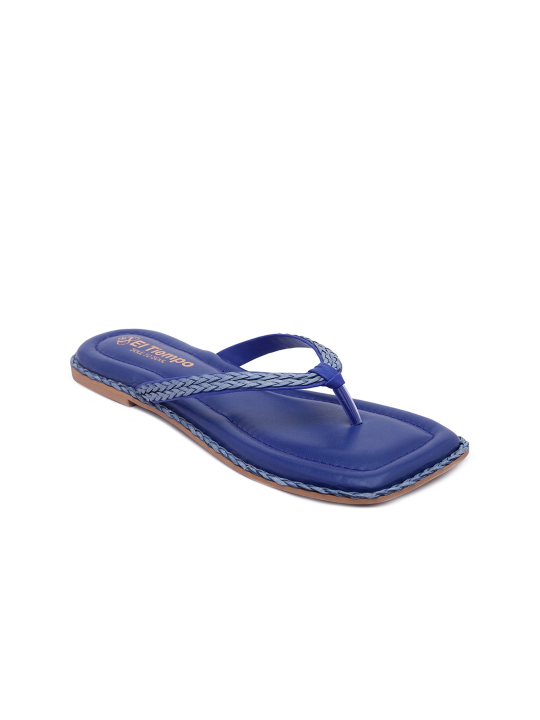 

Sole To Soul Women Blue Embellished Open Toe Flats