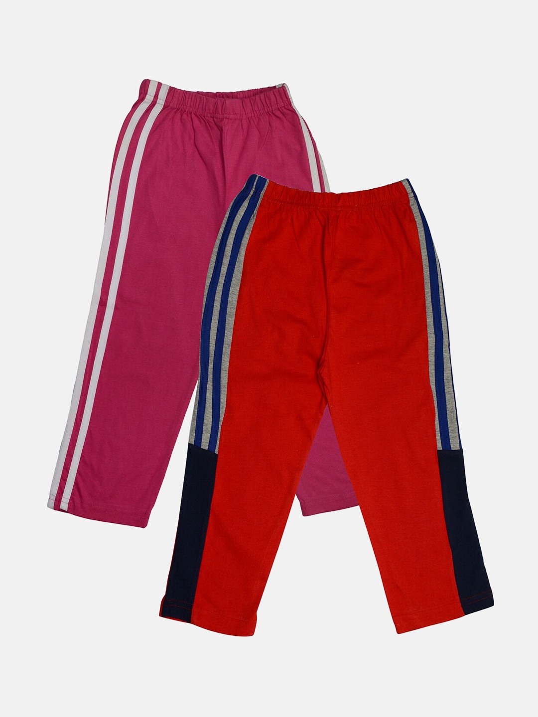 

TINY HUG Boys Pack Of 2 Pink & Red Pleated Trousers