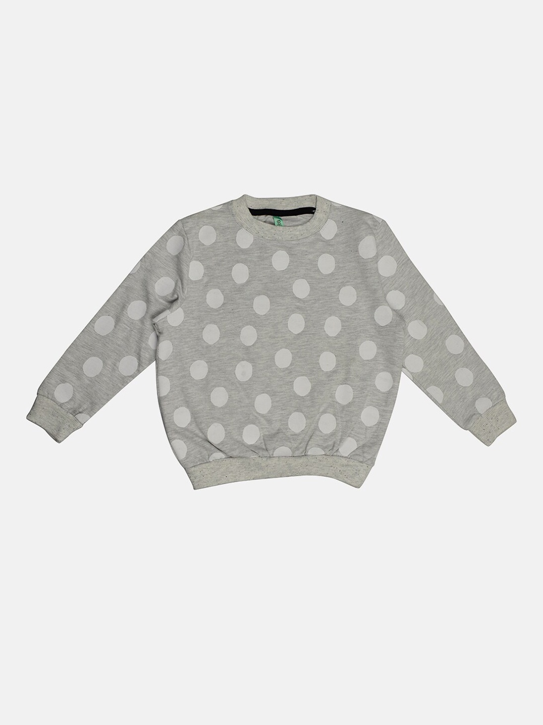 

TINY HUG Boys Grey Melange Printed Sweatshirt