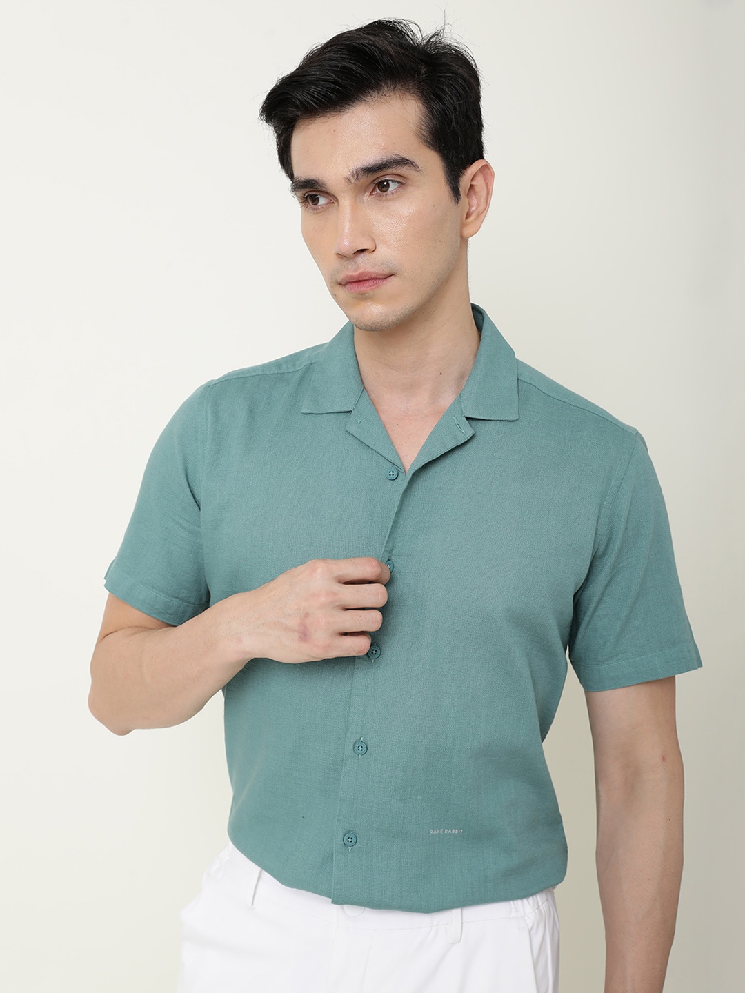 

RARE RABBIT Men Presto Slim Fit Shirt, Green