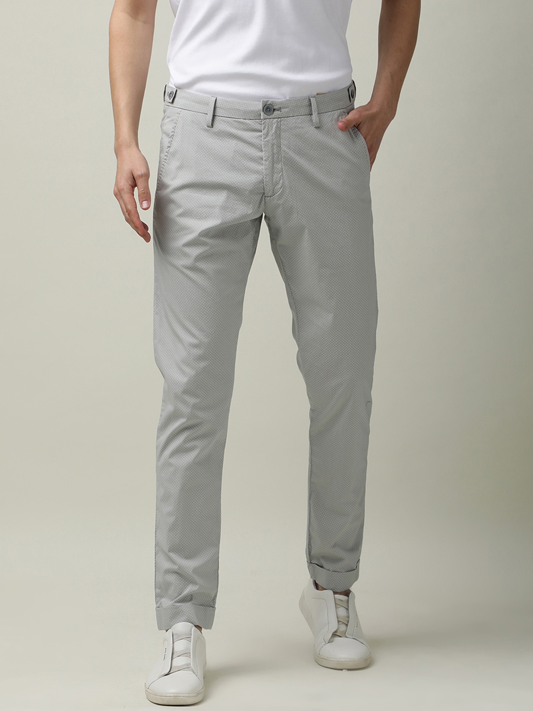 

RARE RABBIT Men Grey Tailored Slim Fit Trousers