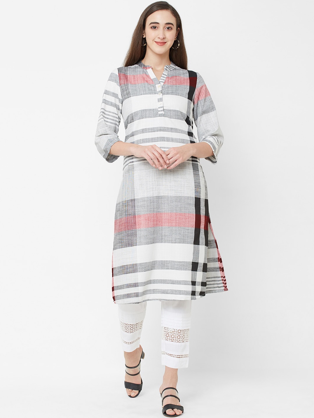 

Fusion Beats Women Multicoloured Striped Kurta, Multi