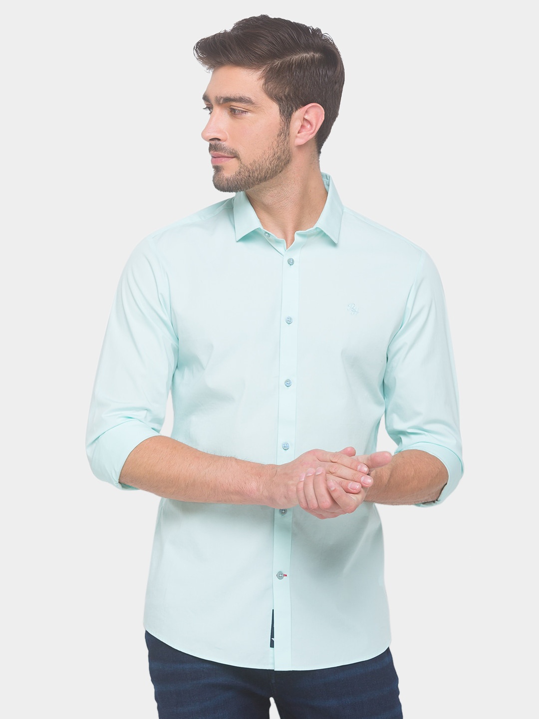 

Being Human Men Green Solid Comfort Regular Fit Casual Shirt
