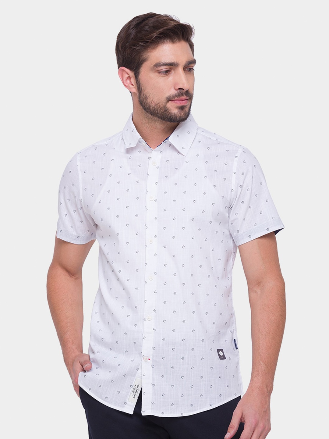 

Being Human Men White Comfort Printed Regular Fit Casual Shirt