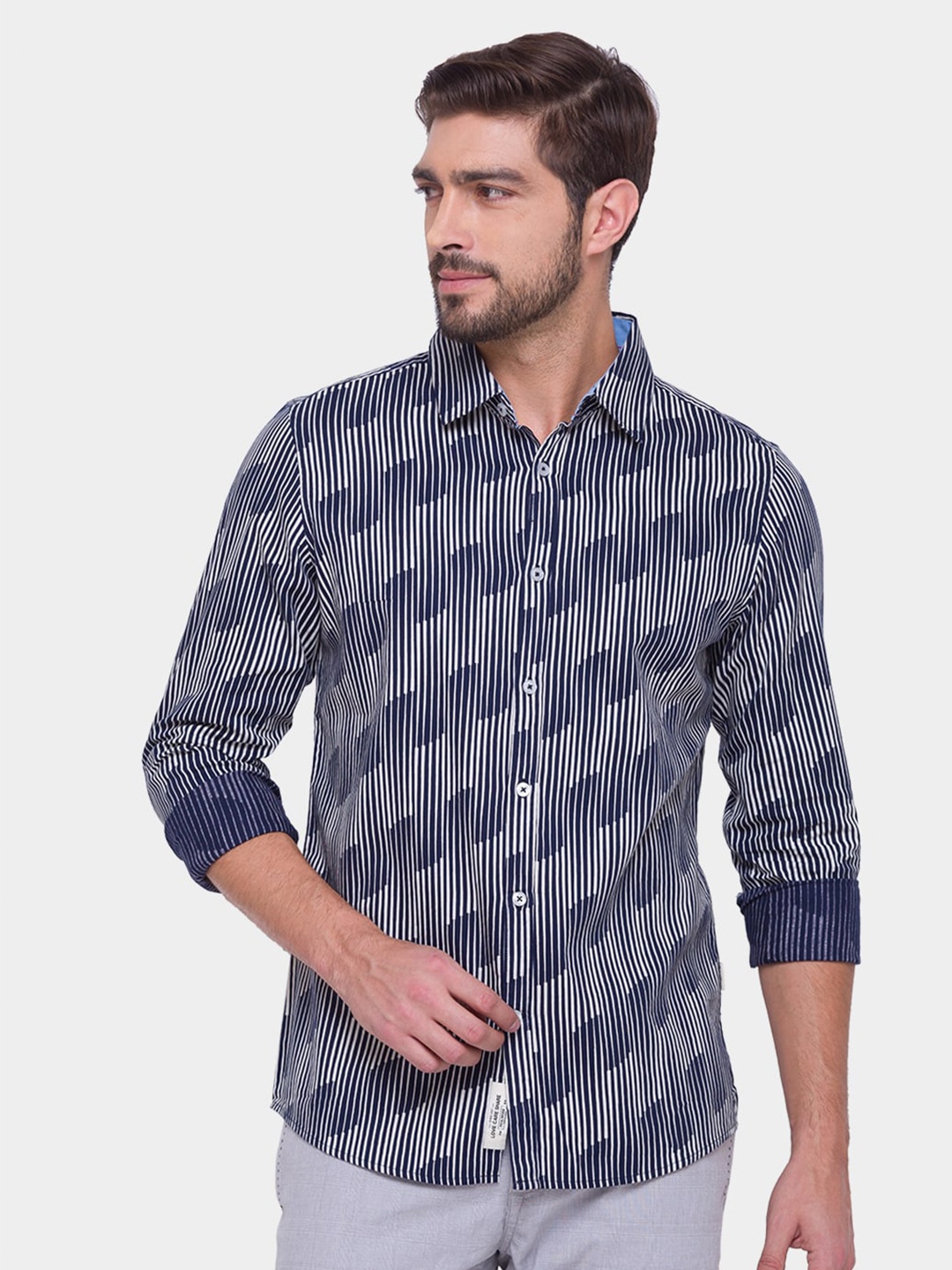 

Being Human Men Navy Blue Regular Fit Checked Casual Shirt