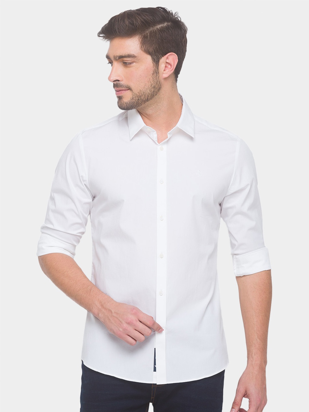

Being Human Men White Regular Fit Printed Casual Shirt