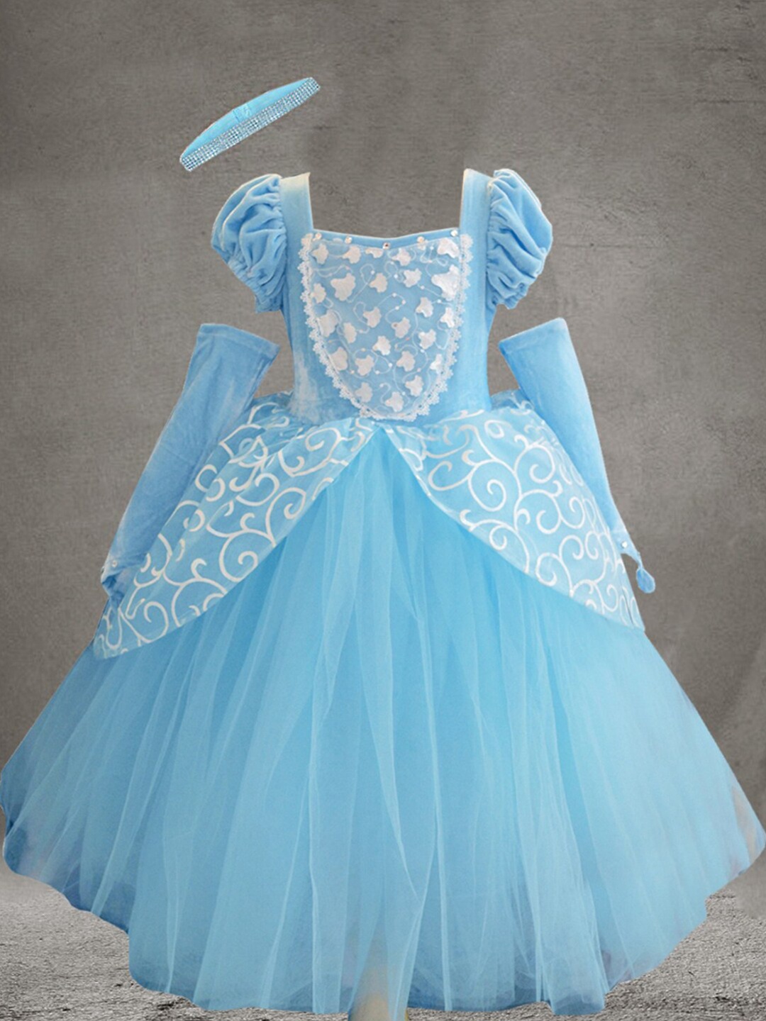 

A.T.U.N. Girls Blue Net Fit and Flare Dress