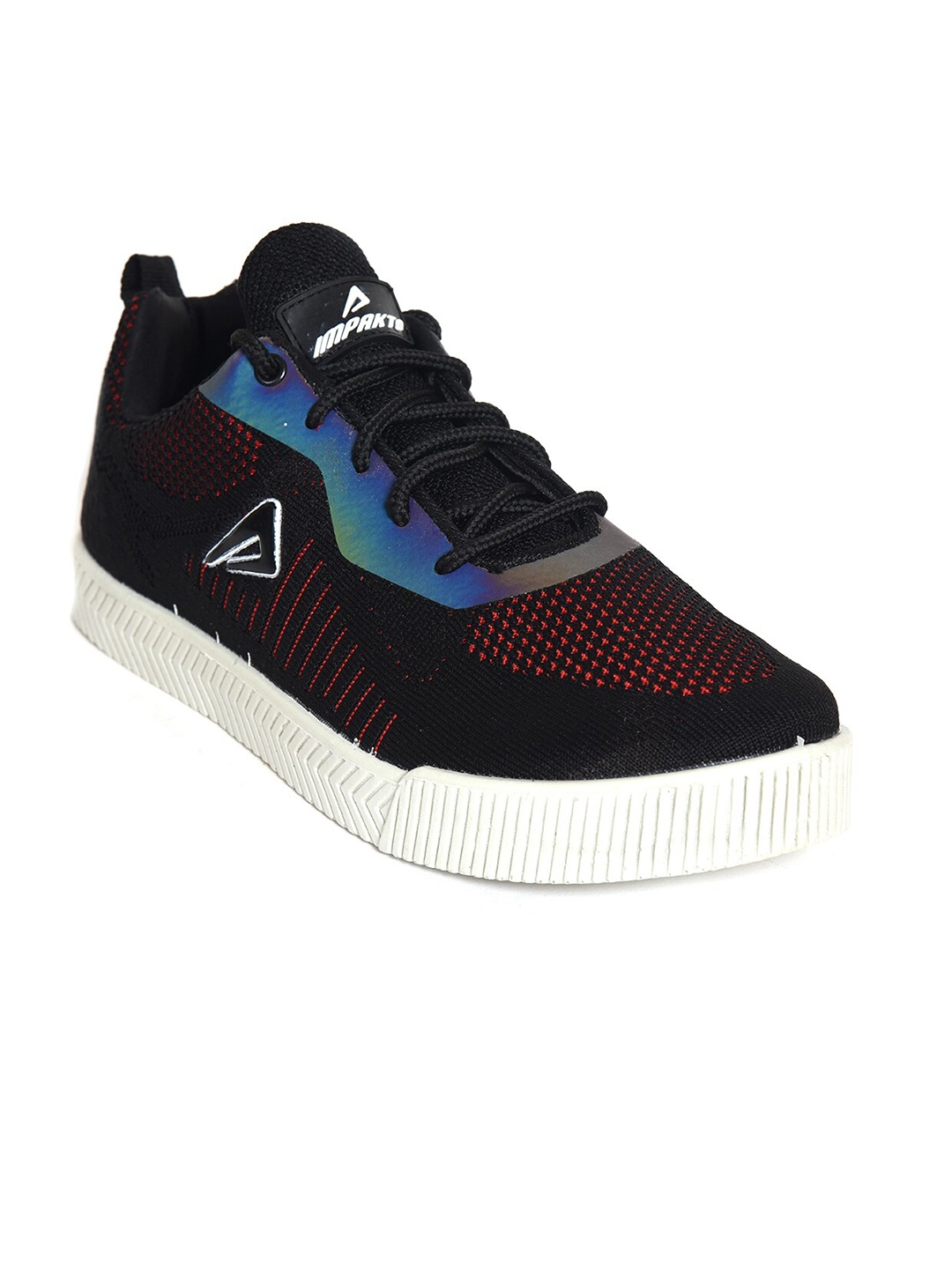 

IMPAKTO Men Black Mesh Running Non-Marking Shoes