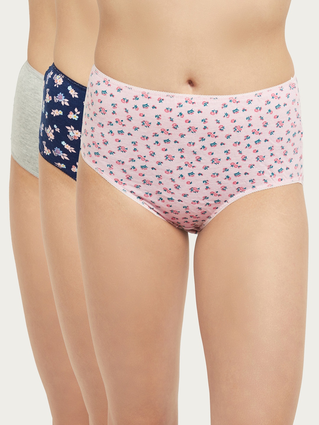 

max Women Pack Of 3 Printed Cotton Briefs PA21FLB01BLUE, Blue