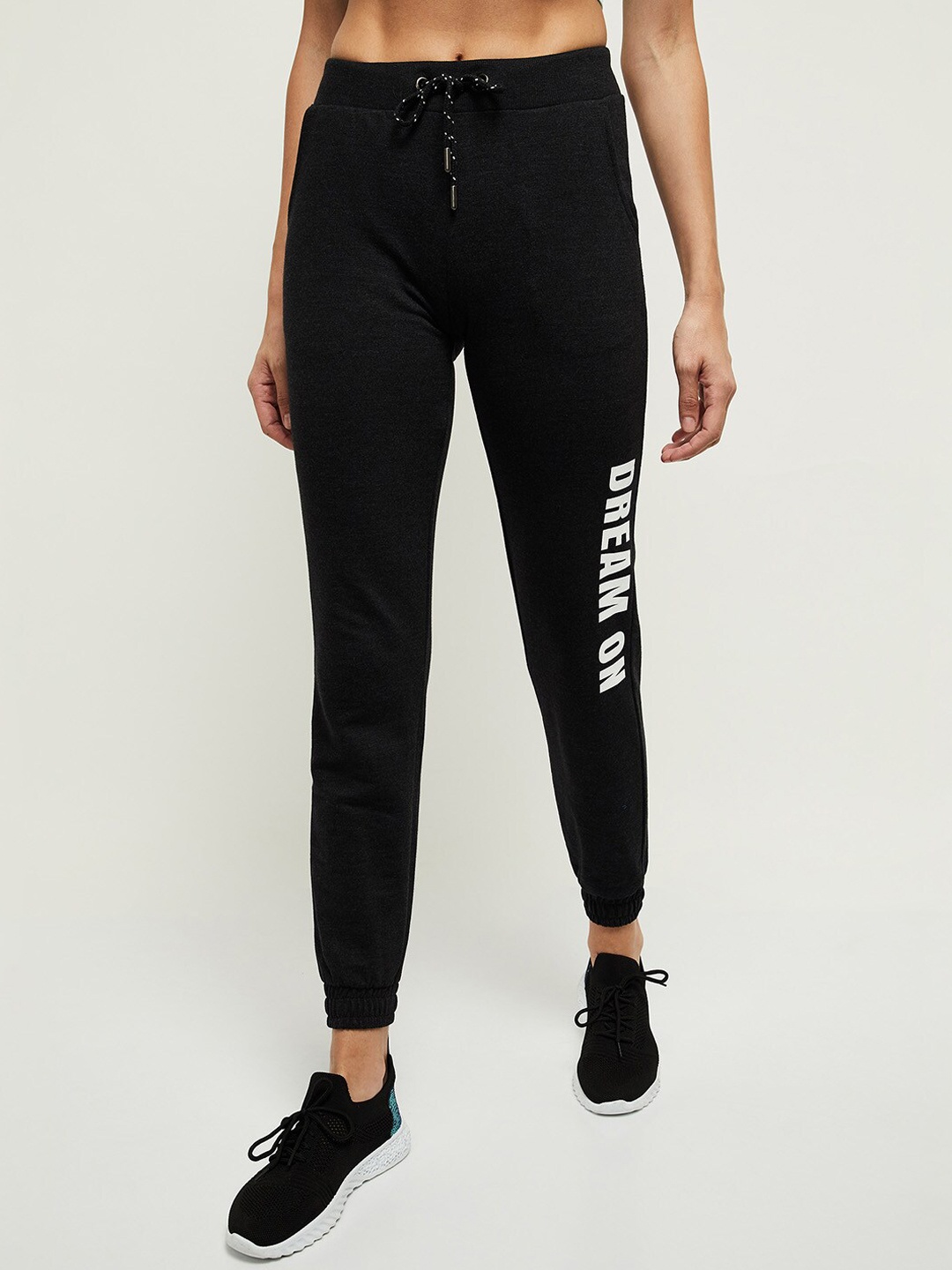 

max Women Charcoal Grey Printed Joggers