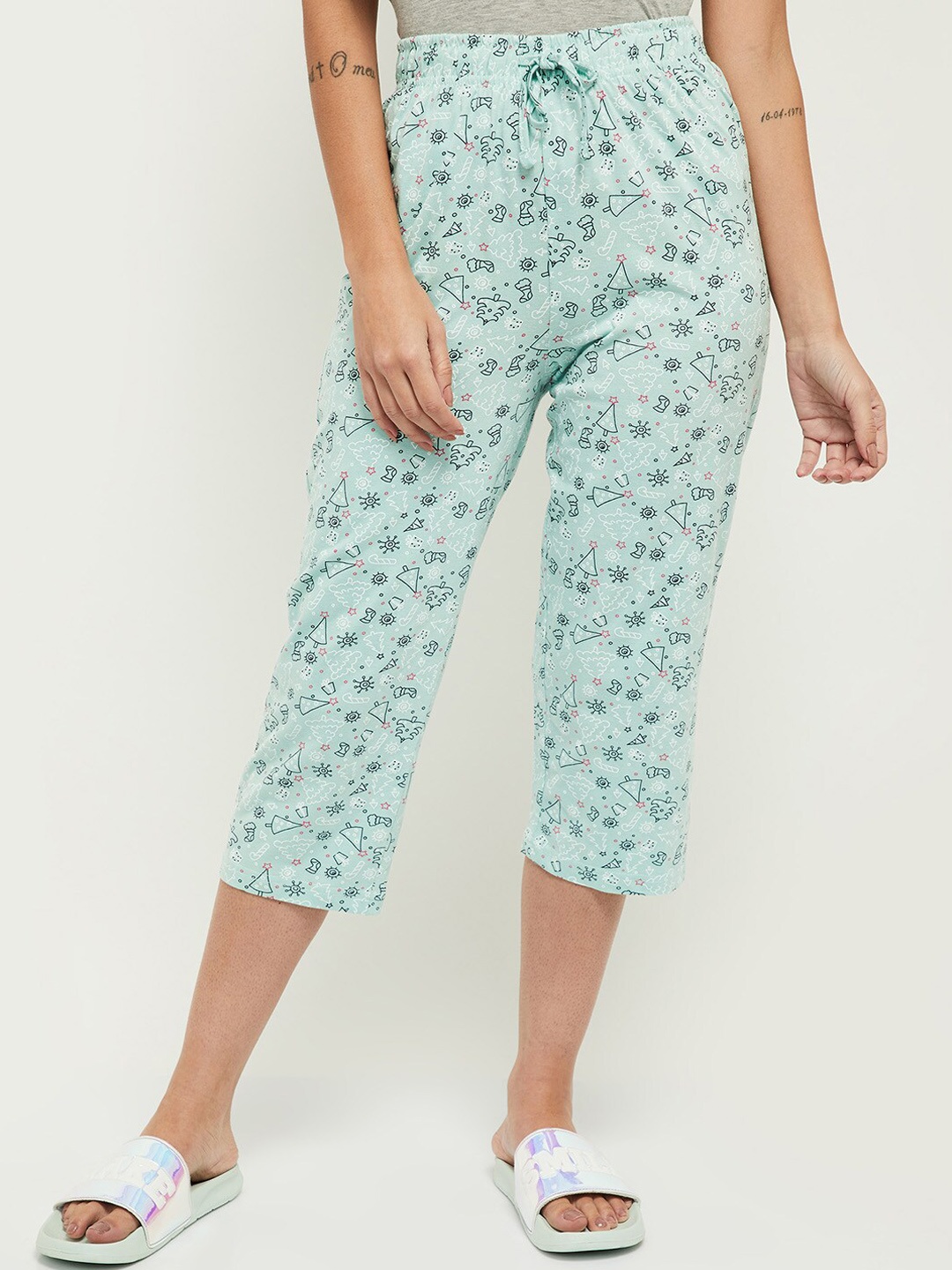 

max Women Blue Printed Lounge Pant