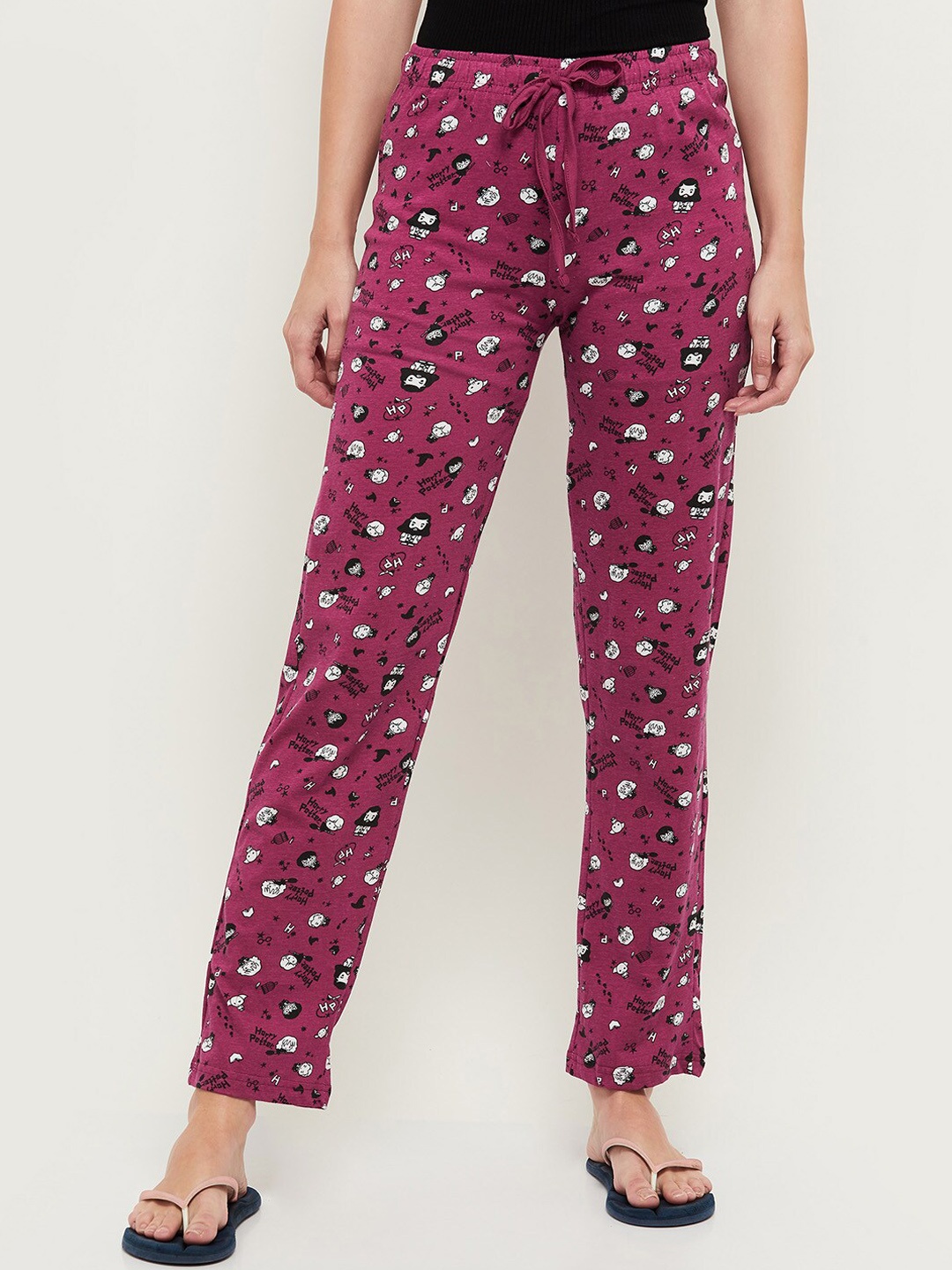 

max Women Pink & White Printed Lounge Pants