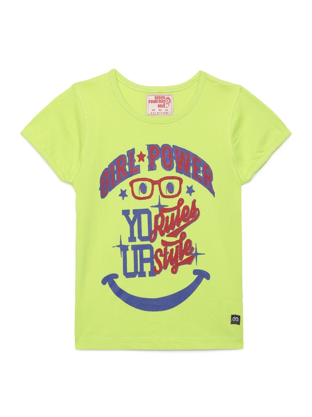 

UNDER FOURTEEN ONLY Girls Sea Green Print Top