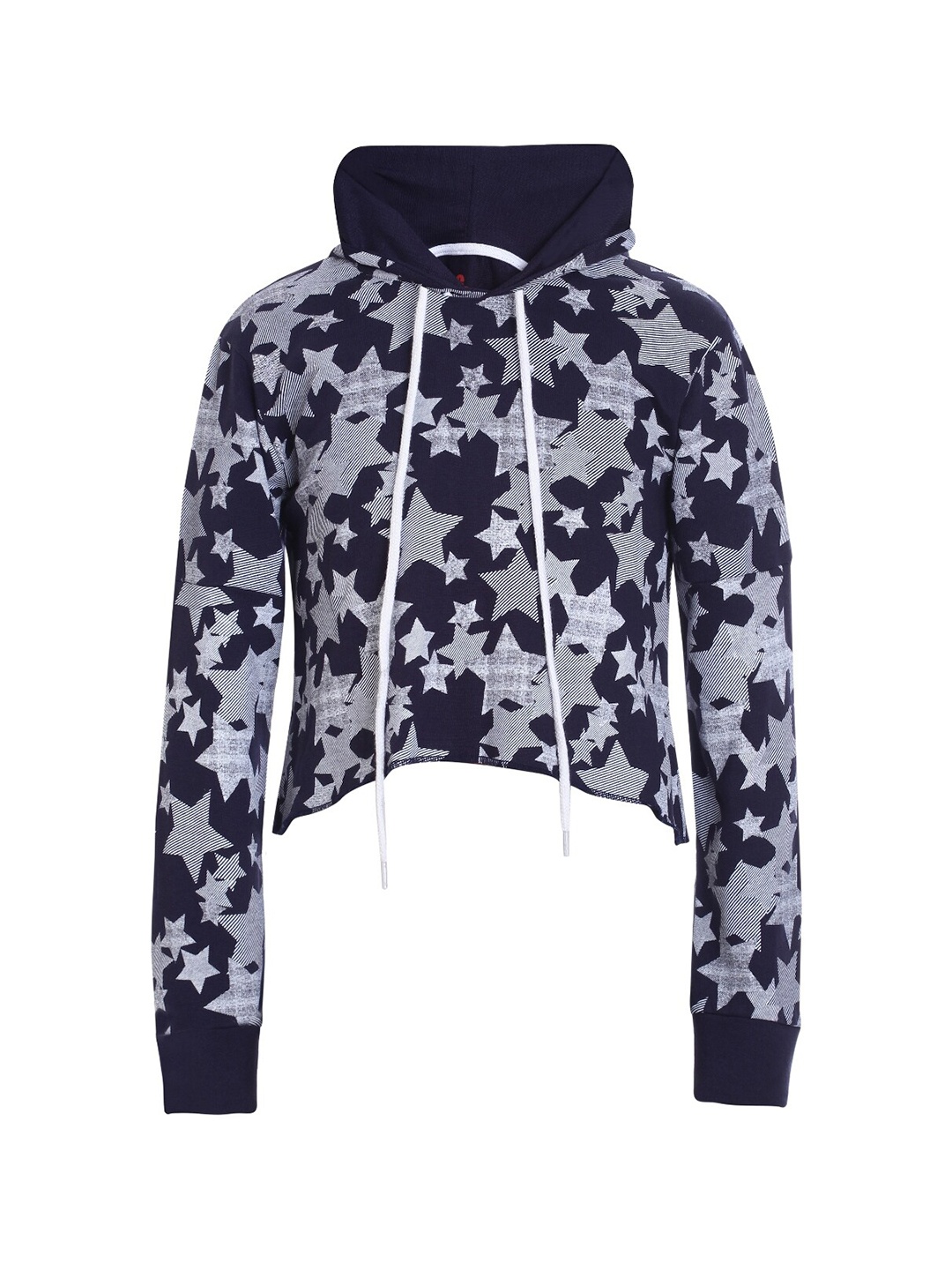 

UNDER FOURTEEN ONLY Girls Navy Blue Printed Cotton Pullover