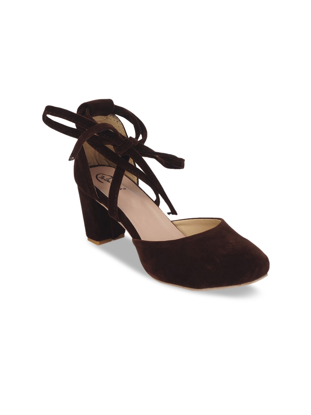 

The Desi Dulhan Brown Block Pumps with Tassels