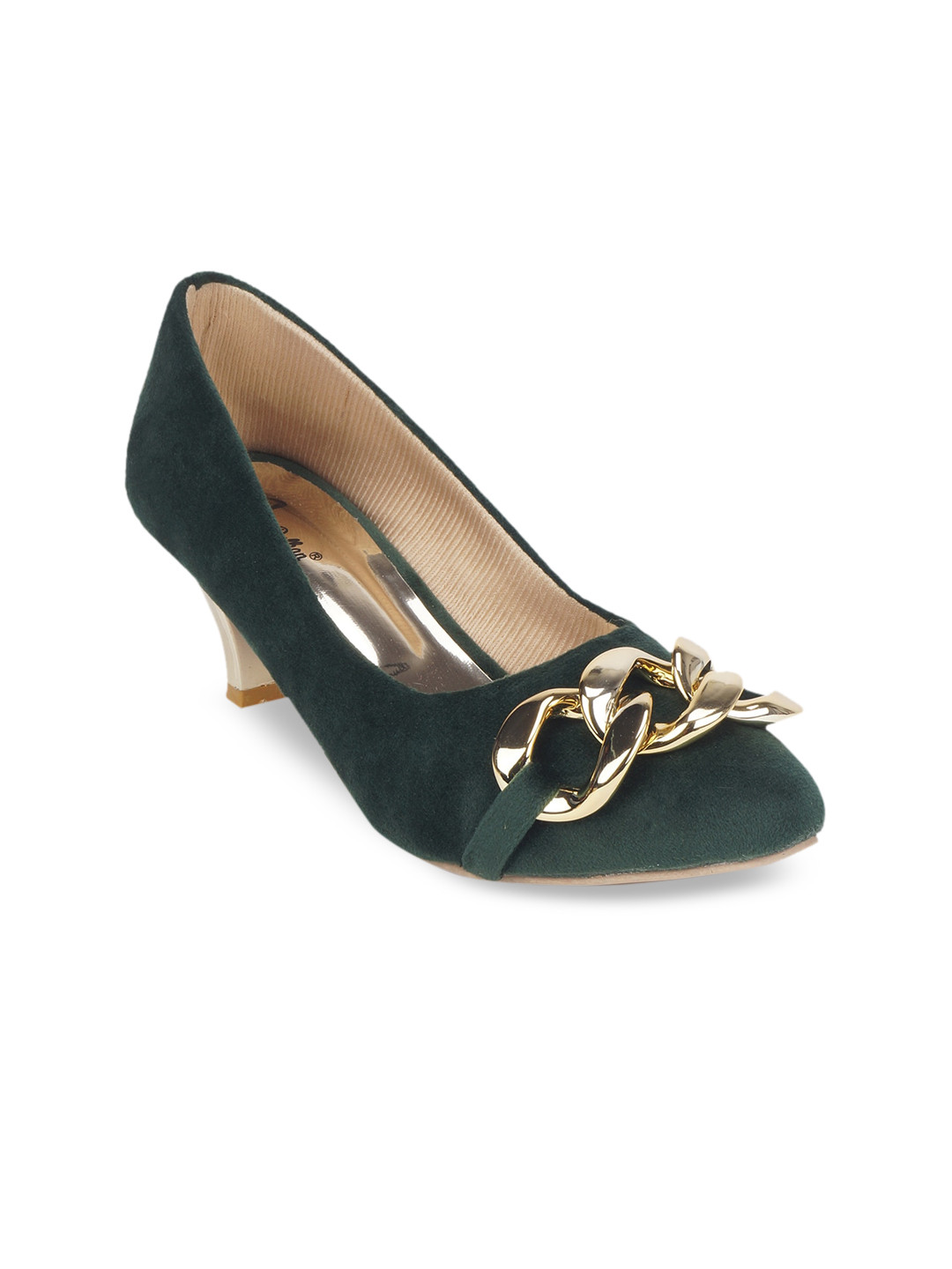 

The Desi Dulhan Green Party Pumps With Bows