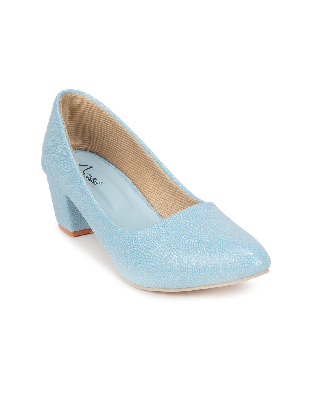 

The Desi Dulhan Blue Solid Block Pumps