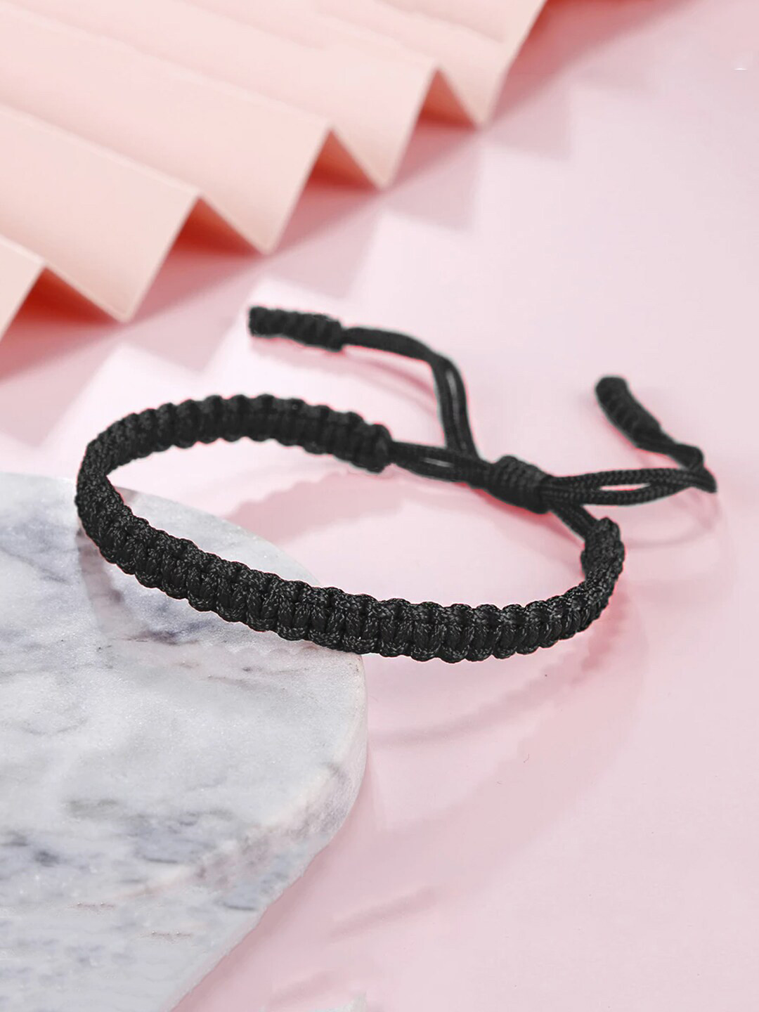 

Yellow Chimes Unisex Black Braided Adjustable Bracelet