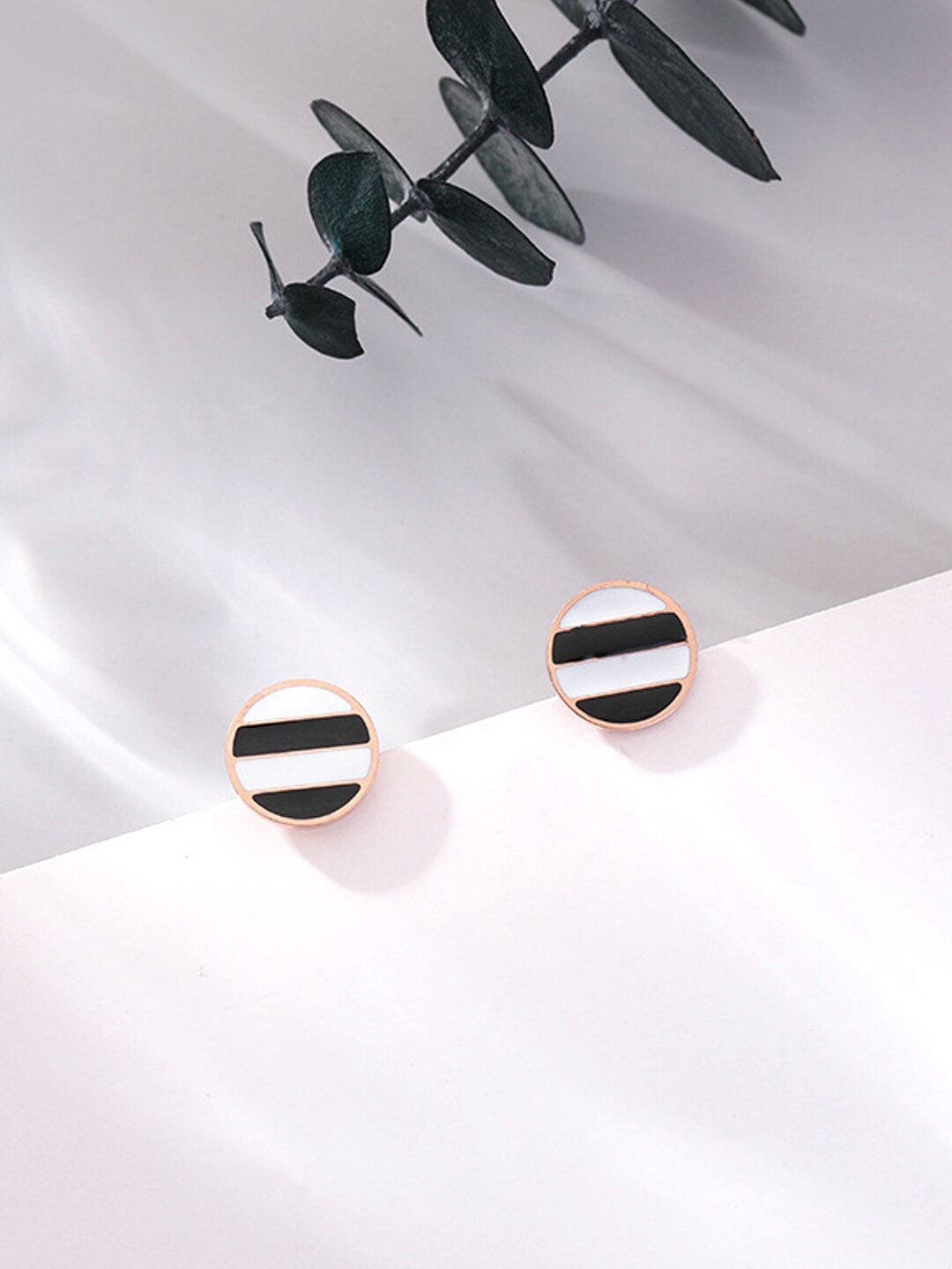 

Yellow Chimes Rose Gold Plated Quirky Formal Daily Wear Studs Earrings