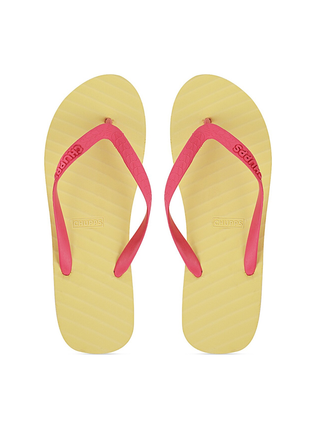 

CHUPPS Women Yellow & Pink Rubber Sustainable Thong Flip-Flops