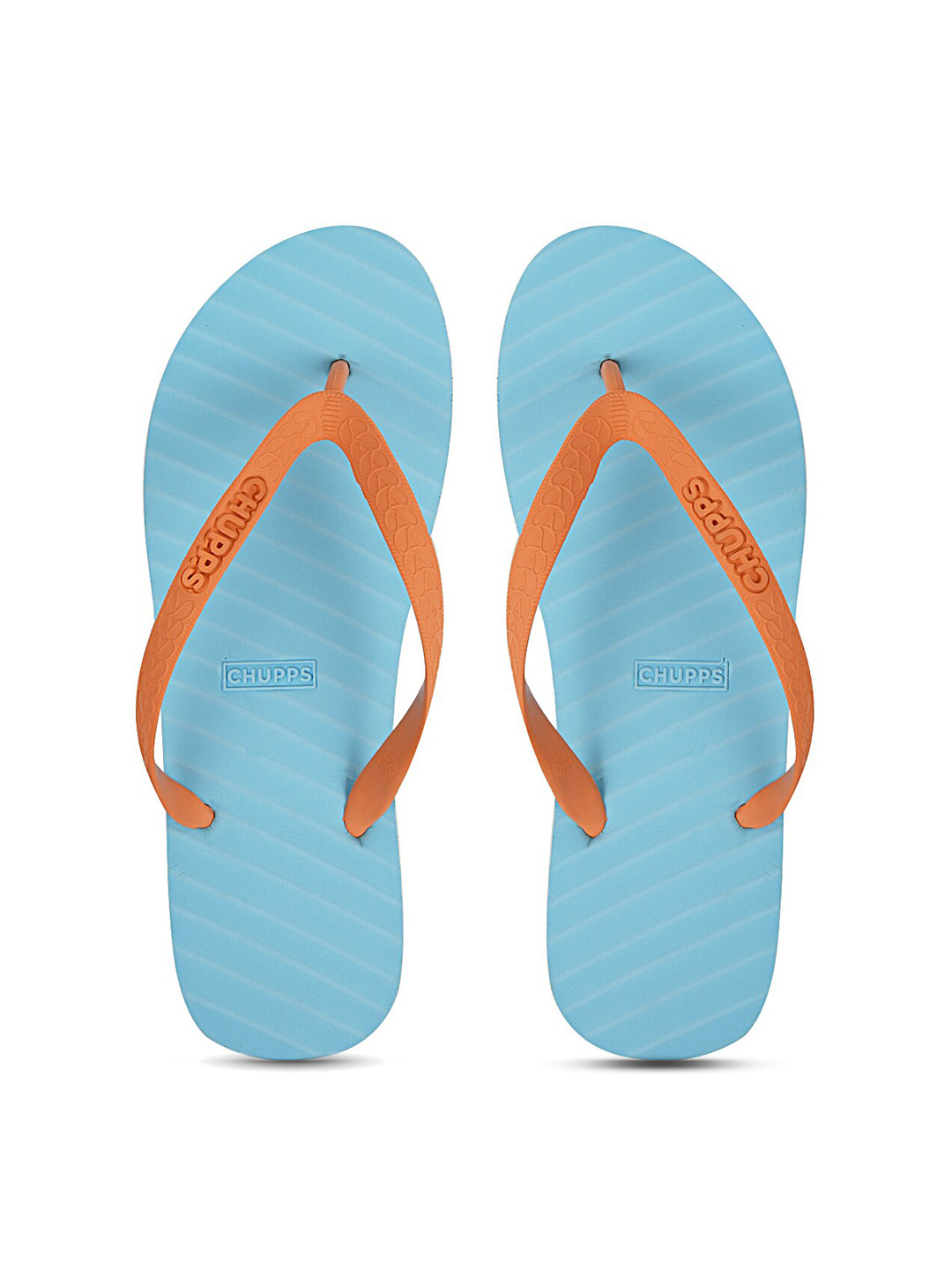 

CHUPPS Women Blue & Orange Rubber Sustainable Thong Flip-Flops