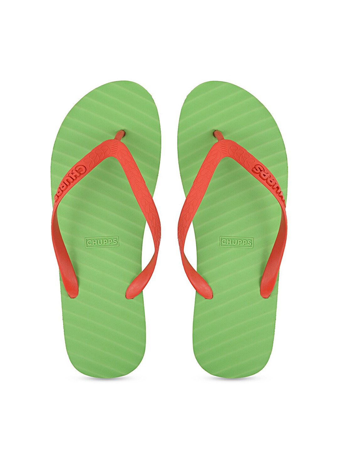 

CHUPPS Women Green & Red Banana Leaf Natural Rubber Sustainable Thong Flip-Flops