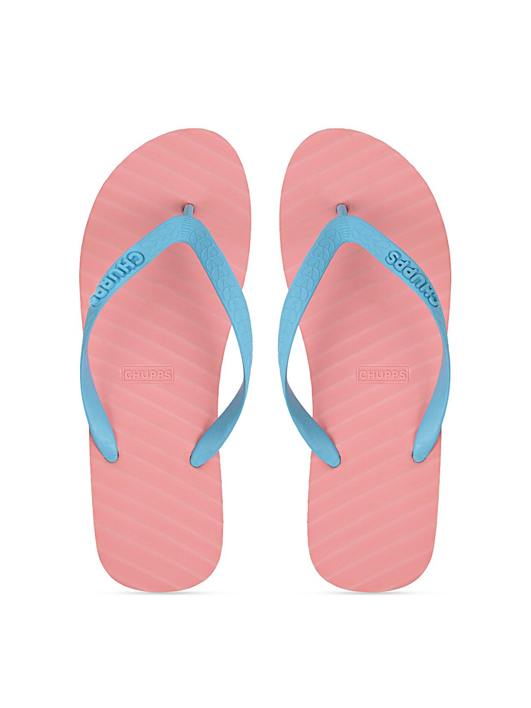 

CHUPPS Women Pink & Blue Solid Sustainable Thong Flip-Flops