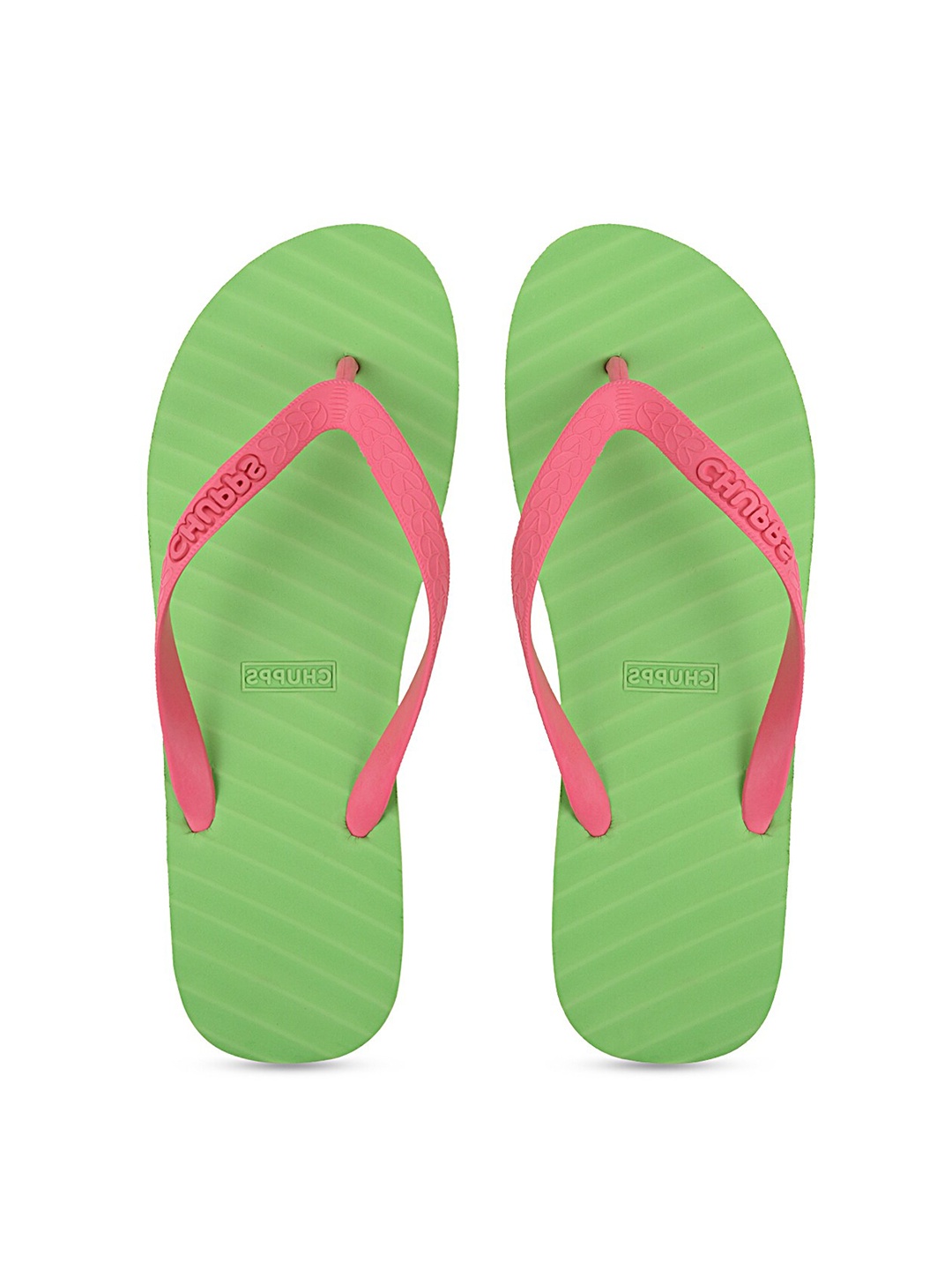 

CHUPPS Women Green & Pink Printed Rubber Sustainable Thong Flip-Flops