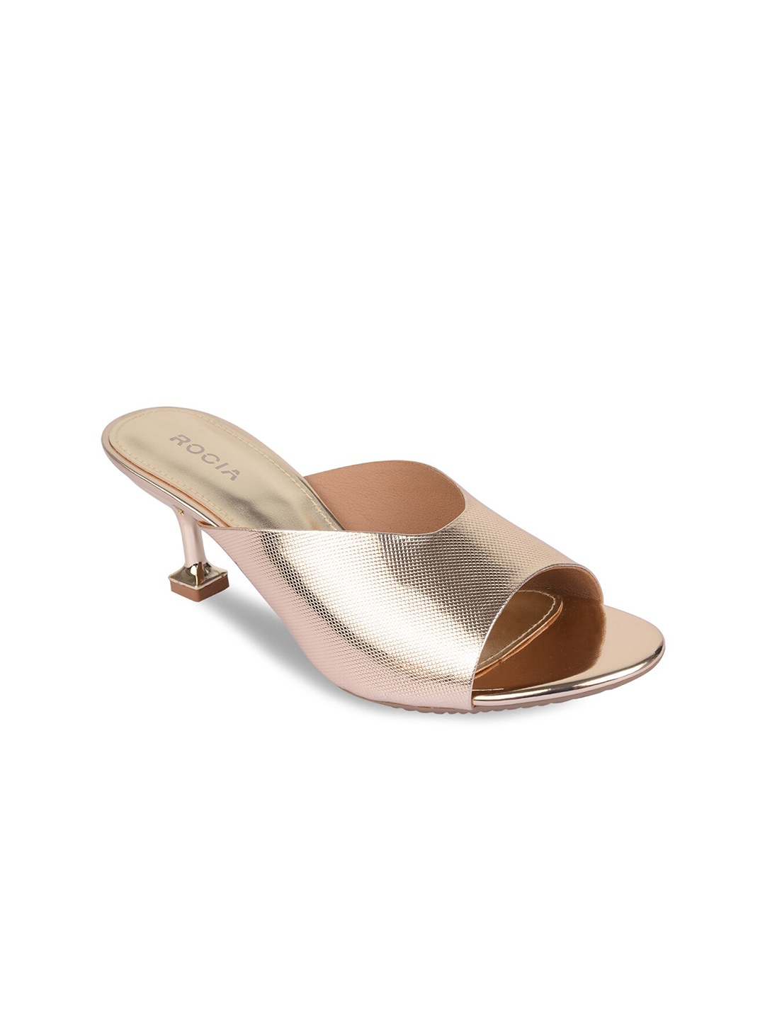 

Rocia Gold-Toned PU Work Kitten Pumps