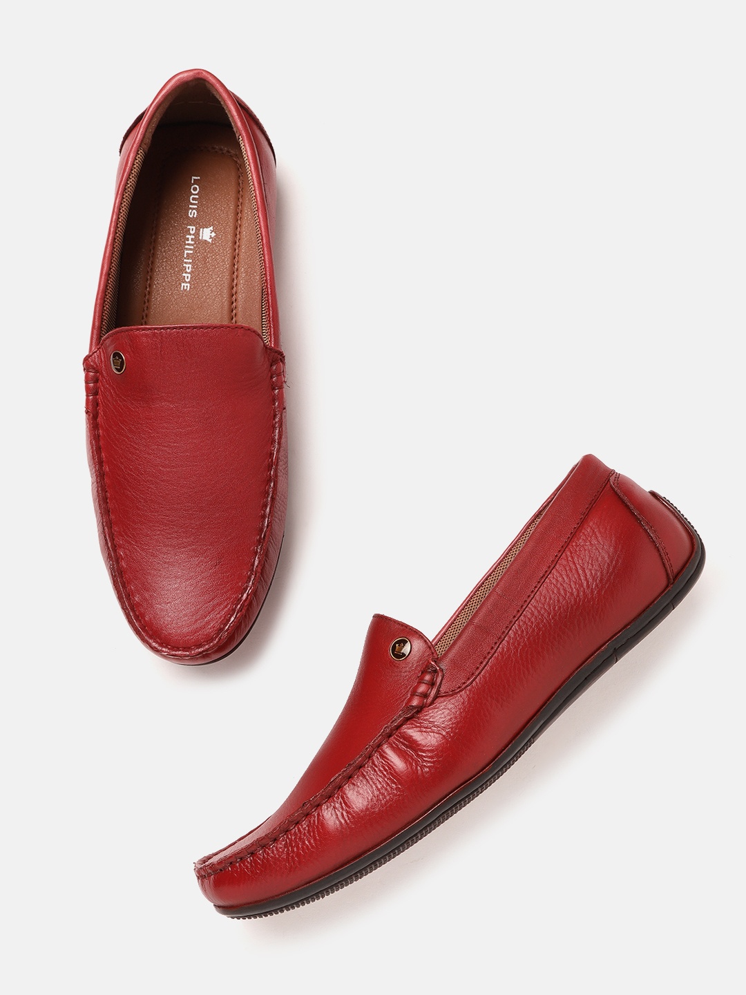 

Louis Philippe Men Maroon Leather Driving Shoes