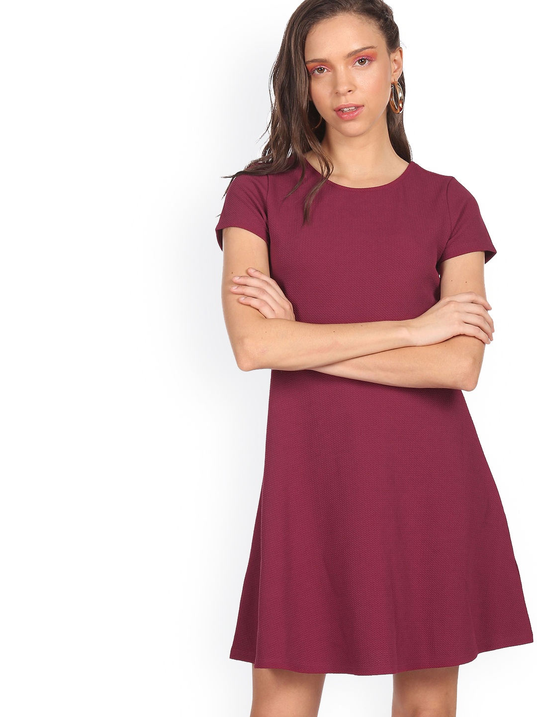 

Sugr Women Purple Solid Mini Dress